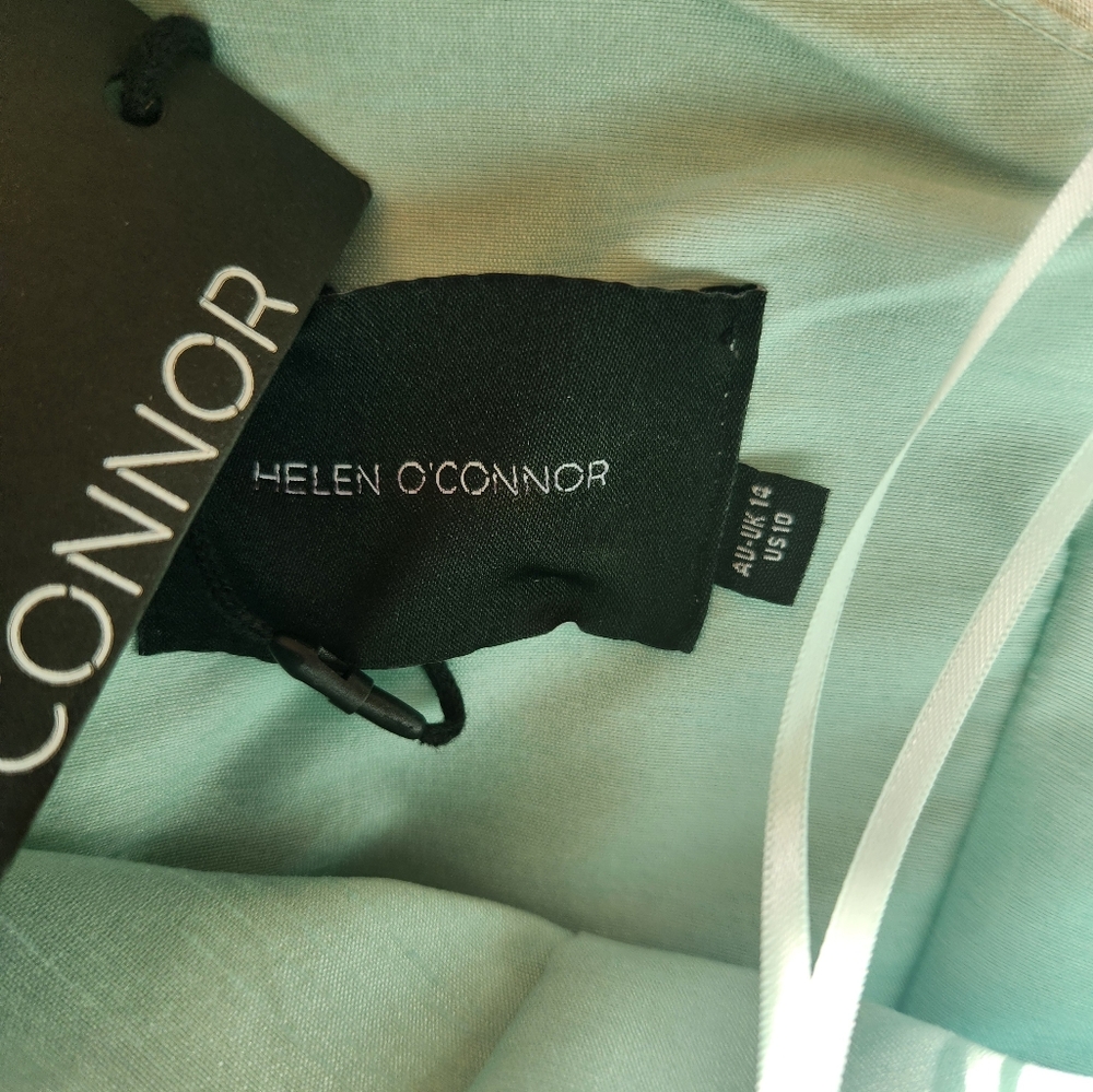 NWT! Helen O'Connor Anthropologie Mint Green Light Blue Crest Dress Siz… - Picture 8 of 8